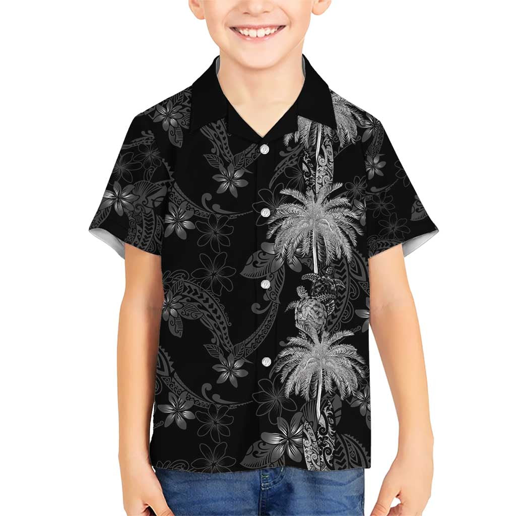 Hawaiian Honu And Surfboards Kid Hawaiian Shirt Silver Style LT05 Kid Silver - Polynesian Pride