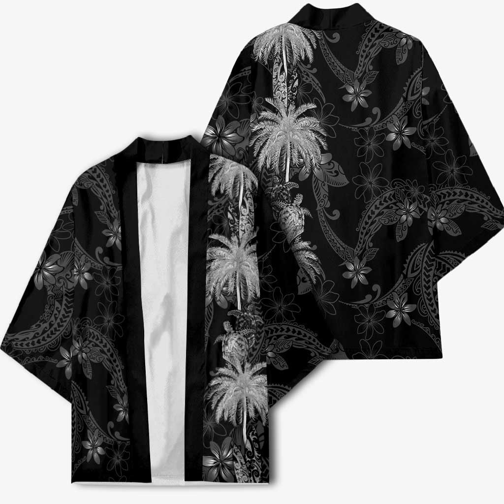Hawaiian Honu And Surfboards Kimono Silver Style - Polynesian Pride