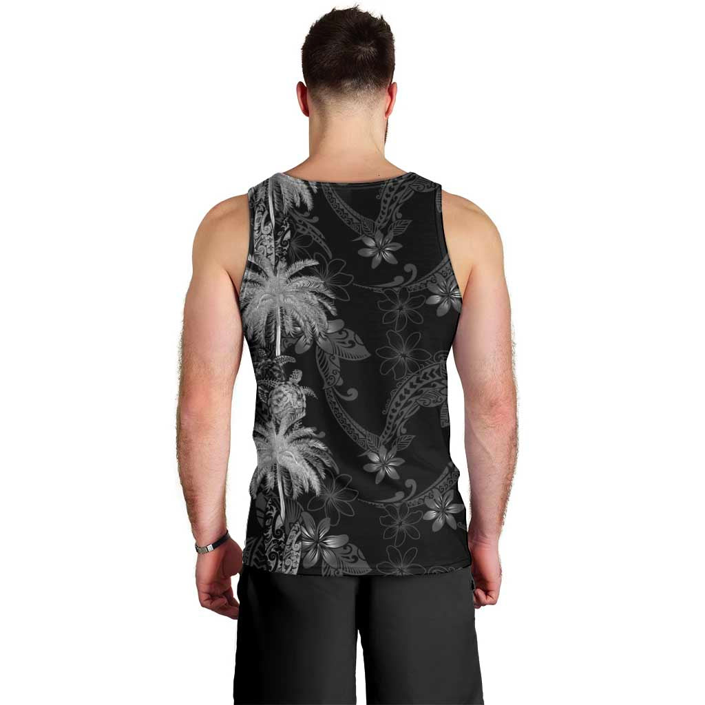 Hawaiian Honu And Surfboards Men Tank Top Silver Style - Polynesian Pride