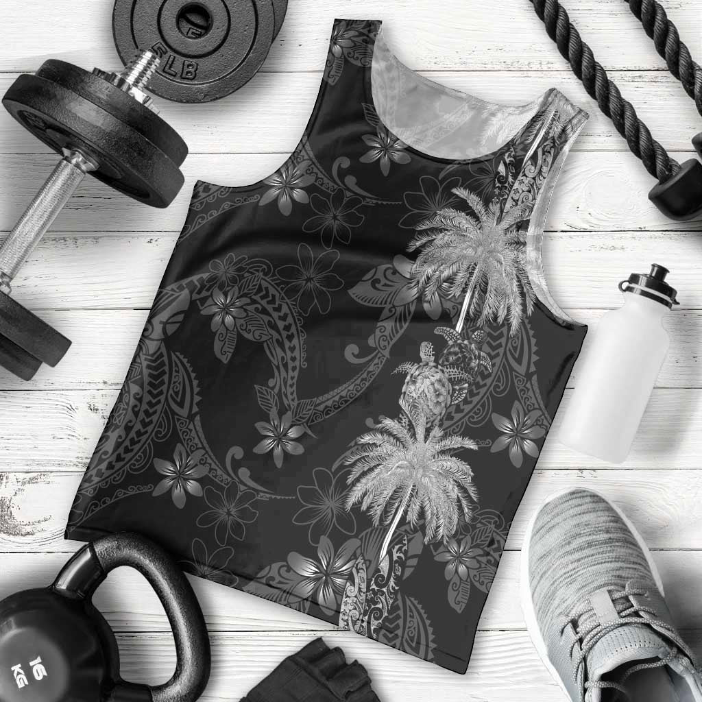 Hawaiian Honu And Surfboards Men Tank Top Silver Style - Polynesian Pride