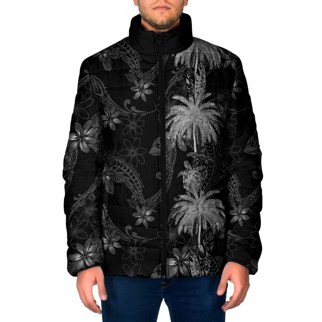 Hawaiian Honu And Surfboards Padded Jacket Silver Style LT05 Men Silver - Polynesian Pride