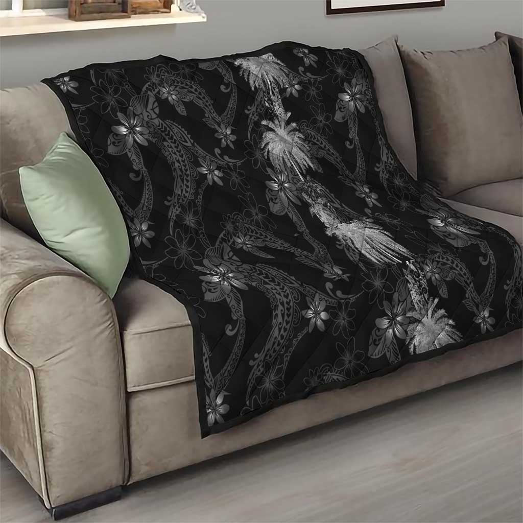 Hawaiian Honu And Surfboards Quilt Silver Style - Polynesian Pride