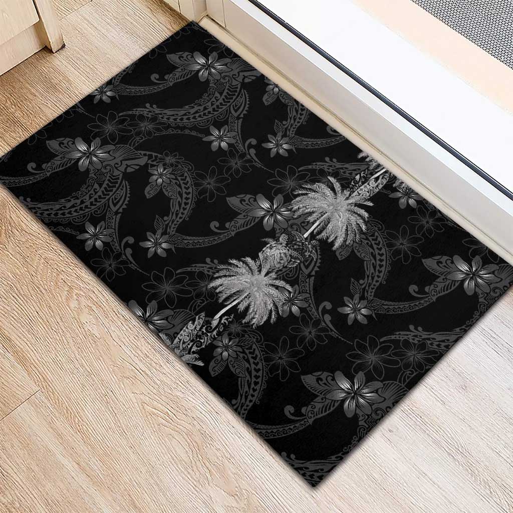 Hawaiian Honu And Surfboards Rubber Doormat Silver Style - Polynesian Pride