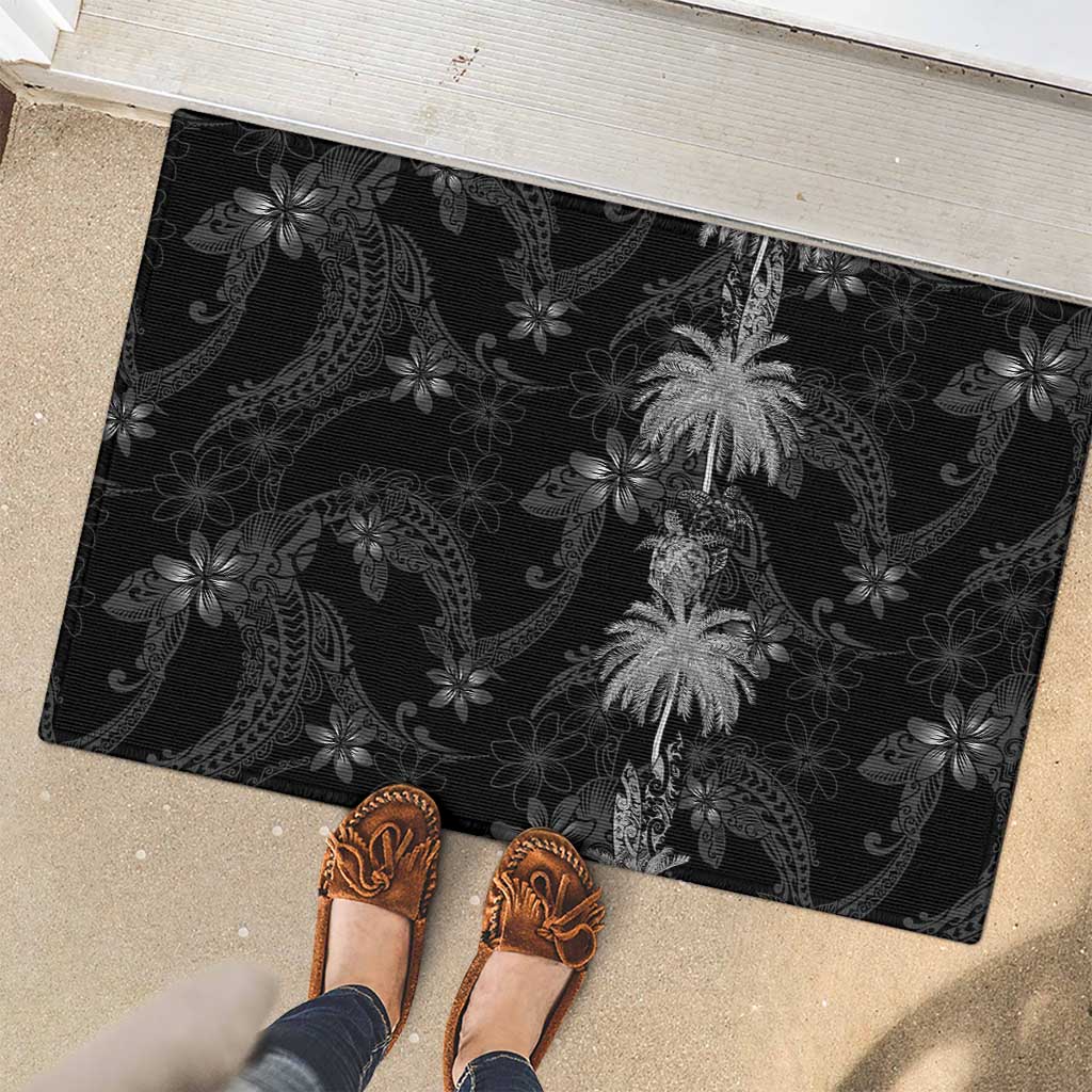 Hawaiian Honu And Surfboards Rubber Doormat Silver Style - Polynesian Pride