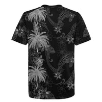 Hawaiian Honu And Surfboards Rugby Jersey Silver Style - Polynesian Pride