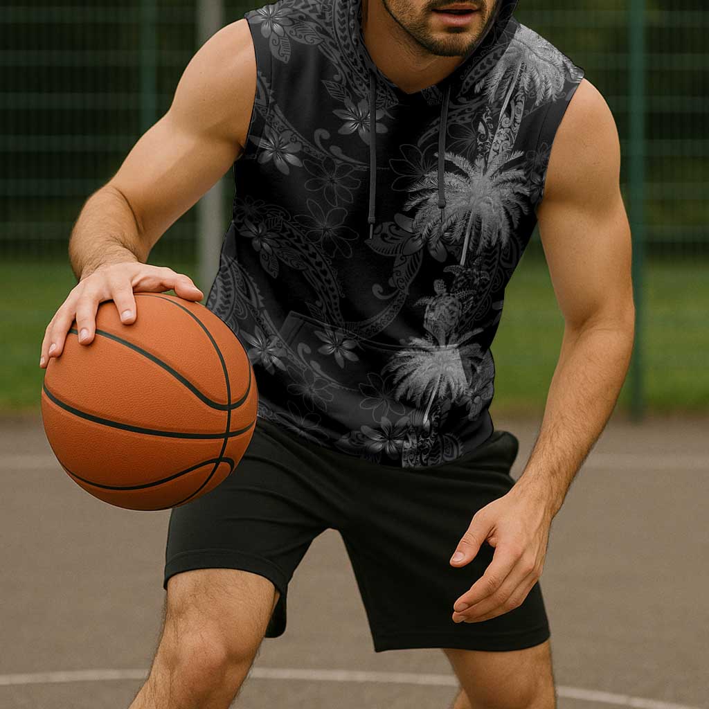 Hawaiian Honu And Surfboards Sleeveless Hoodie Silver Style LT05 - Polynesian Pride