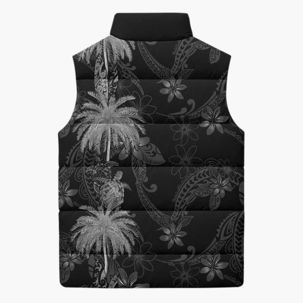 Hawaiian Honu And Surfboards Sleeveless Puffer Jacket Silver Style LT05 - Polynesian Pride