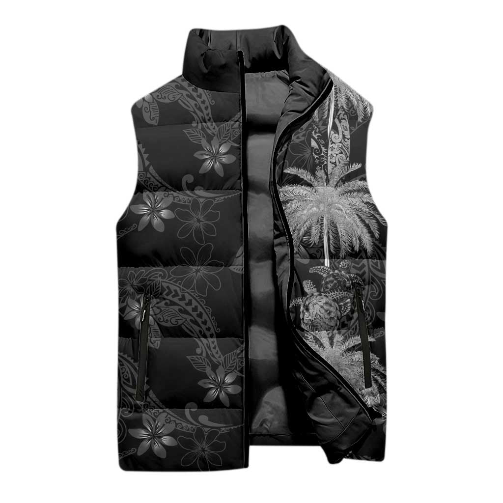 Hawaiian Honu And Surfboards Sleeveless Puffer Jacket Silver Style LT05 - Polynesian Pride
