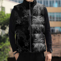 Hawaiian Honu And Surfboards Sleeveless Puffer Jacket Silver Style LT05 - Polynesian Pride