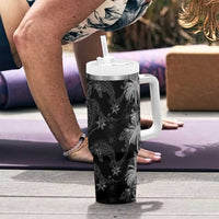 Hawaiian Honu And Surfboards Tumbler With Handle Silver Style - Polynesian Pride