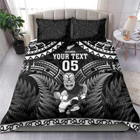 Custom New Zealand Maori Tiki Rugby Bedding Set Go Aotearoa Maori Pattern