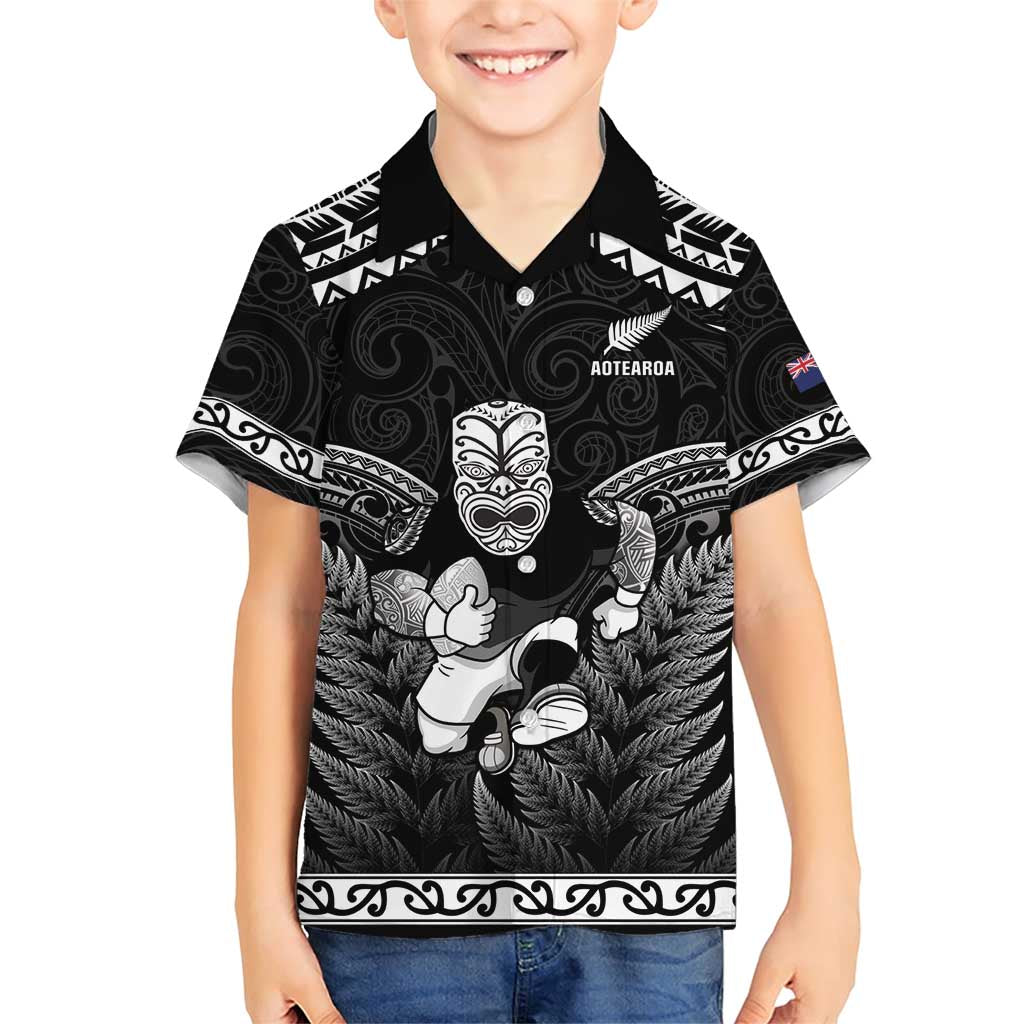 Custom New Zealand Maori Tiki Rugby Family Matching Short Sleeve Bodycon Dress and Hawaiian Shirt Go Aotearoa Maori Pattern