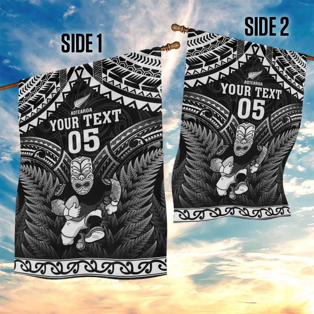 Custom New Zealand Maori Tiki Rugby Garden Flag Go Aotearoa Maori Pattern