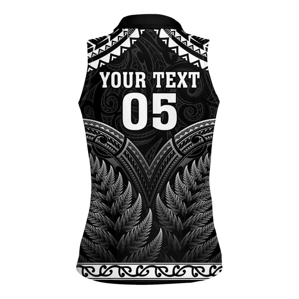 Custom New Zealand Maori Tiki Rugby Women Sleeveless Polo Shirt Go Aotearoa Maori Pattern