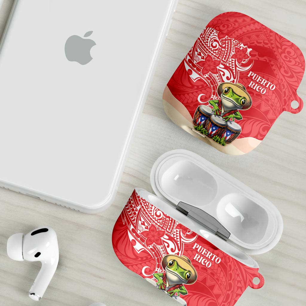 Puerto Rico AirPods Case Coqui Frog With Polynesian Pattern - Polynesian Pride