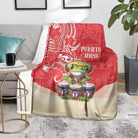 Puerto Rico Blanket Coqui Frog With Polynesian Pattern - Polynesian Pride