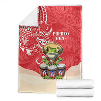 Puerto Rico Blanket Coqui Frog With Polynesian Pattern - Polynesian Pride