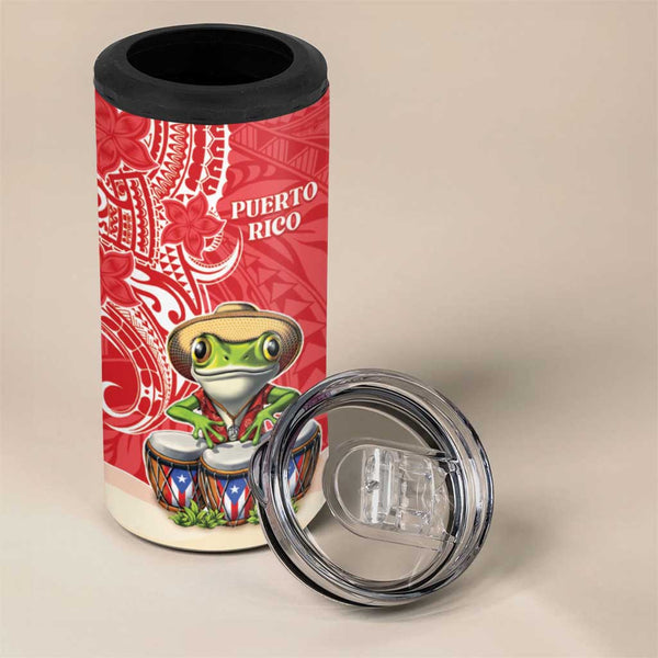Haiti Personalized 4 in 1 Can Cooler Tumbler Hispaniolan Trogon Tropical Vibes LT7 main image 1