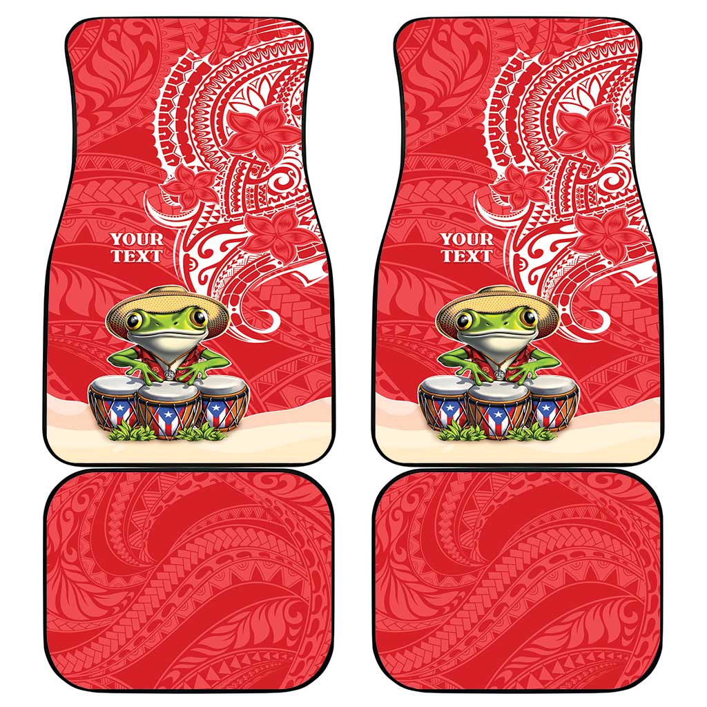 Puerto Rico Car Mats Coqui Frog With Polynesian Pattern - Polynesian Pride
