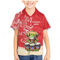 Personalized Puerto Rico Family Matching Mermaid Dress and Hawaiian Shirt Coqui Frog With Polynesian Pattern - Polynesian Pride