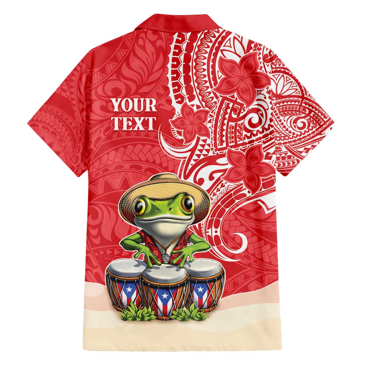 Personalized Puerto Rico Family Matching Off The Shoulder Long Sleeve Dress and Hawaiian Shirt Coqui Frog With Polynesian Pattern - Polynesian Pride