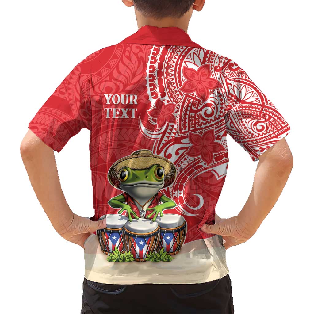 Personalized Puerto Rico Family Matching Short Sleeve Bodycon Dress and Hawaiian Shirt Coqui Frog With Polynesian Pattern - Polynesian Pride