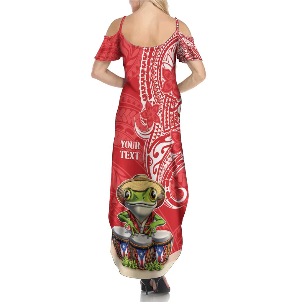 Personalized Puerto Rico Family Matching Summer Maxi Dress and Hawaiian Shirt Coqui Frog With Polynesian Pattern - Polynesian Pride