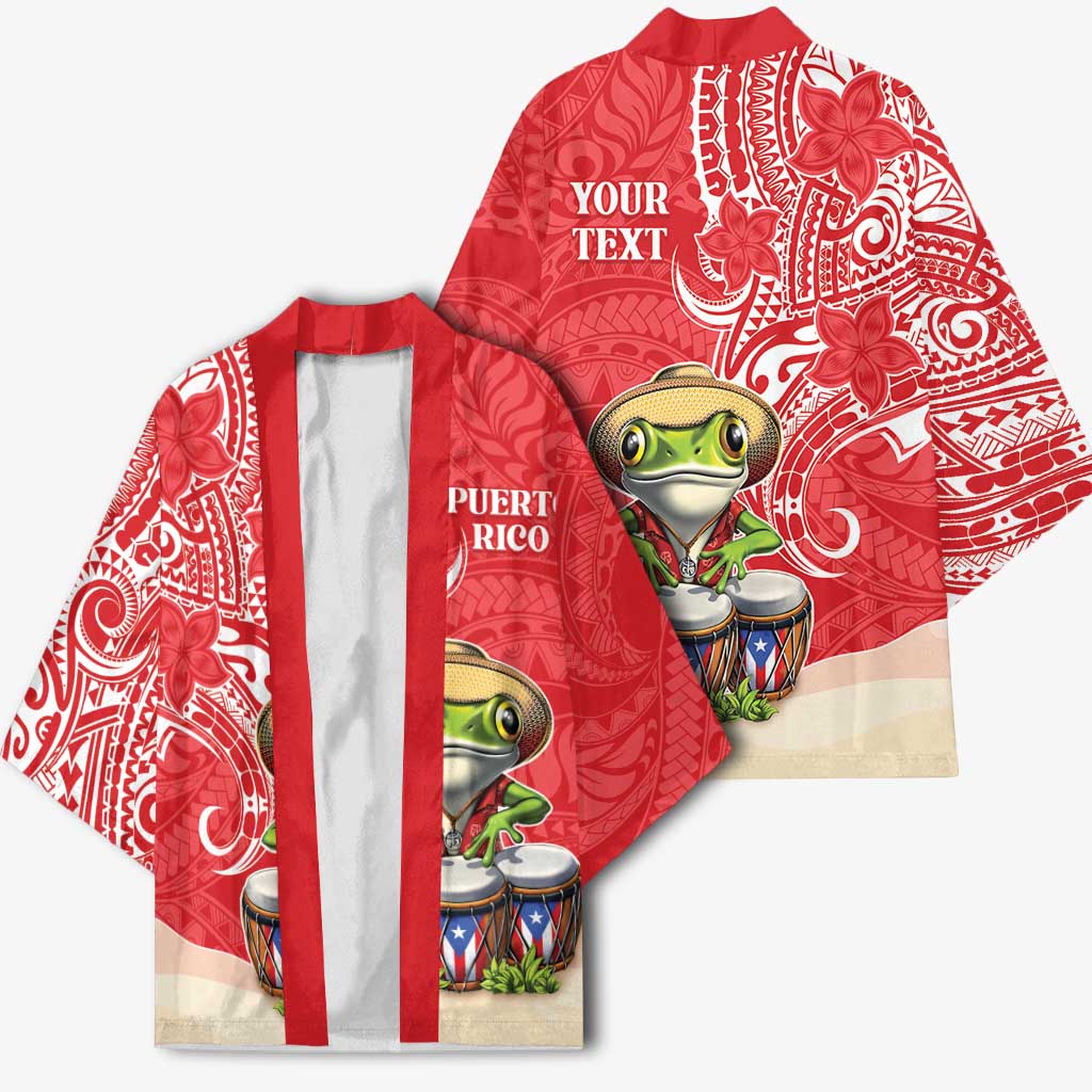 Personalized Puerto Rico Kimono Coqui Frog With Polynesian Pattern - Polynesian Pride