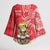 Personalized Puerto Rico Kimono Sleeve Blouse Coqui Frog With Polynesian Pattern - Polynesian Pride