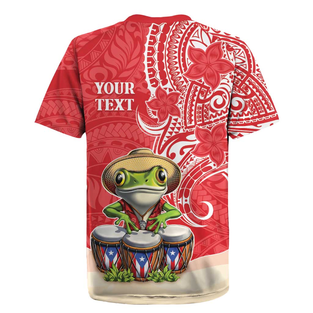 Personalized Puerto Rico Rugby Jersey Coqui Frog With Polynesian Pattern - Polynesian Pride
