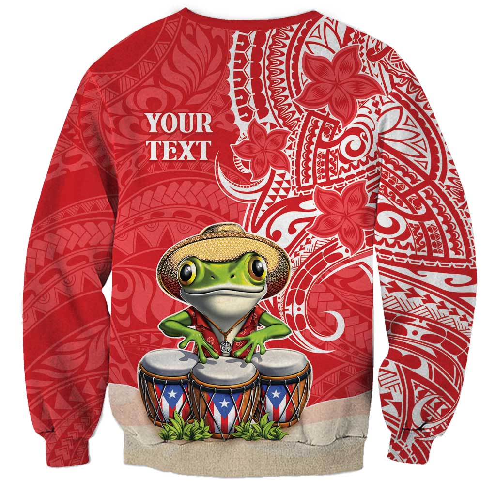Personalized Puerto Rico Sweatshirt Coqui Frog With Polynesian Pattern - Polynesian Pride