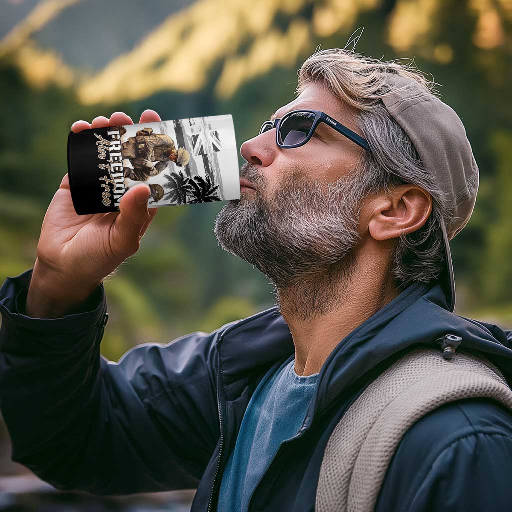 Hawaii Veterans Day 4 in 1 Can Cooler Tumbler Honor The Fallen Flag Grunge Style