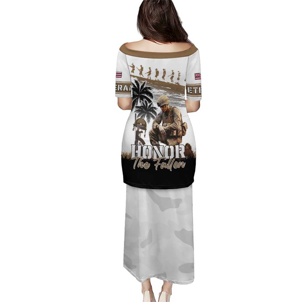 Hawaii Veterans Day Puletasi Honor The Fallen Flag Grunge Style