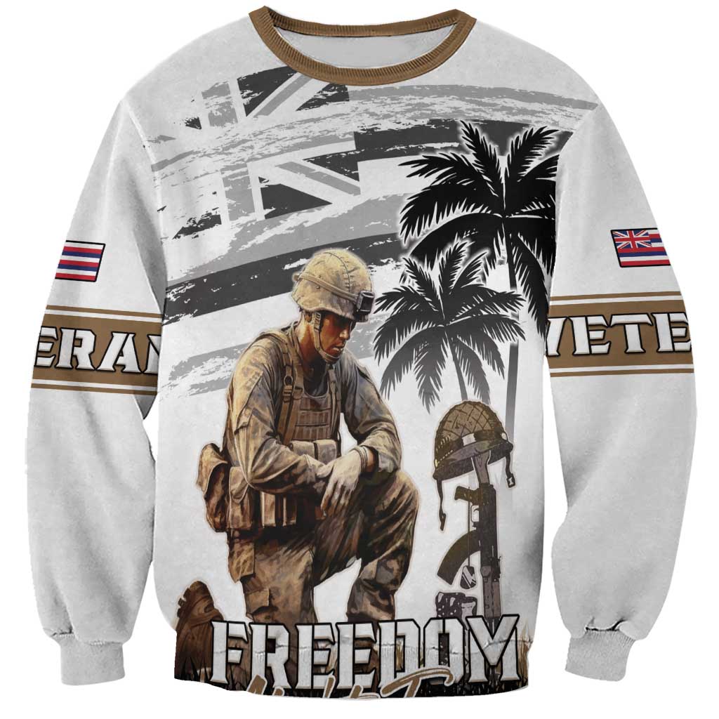 Hawaii Veterans Day Sweatshirt Honor The Fallen Flag Grunge Style