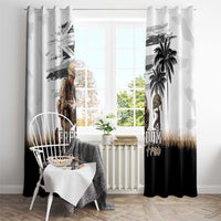 Hawaii Veterans Day Window Curtain Honor The Fallen Flag Grunge Style