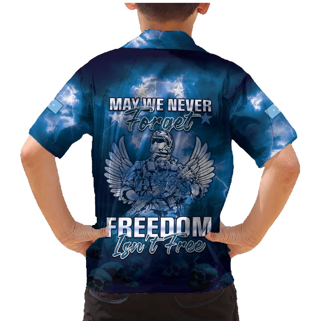 Federated States of Micronesia Veterans Day Family Matching Mermaid Dress and Hawaiian Shirt May We Never Forget Freedom Isn't Free LT05 - Polynesian Pride