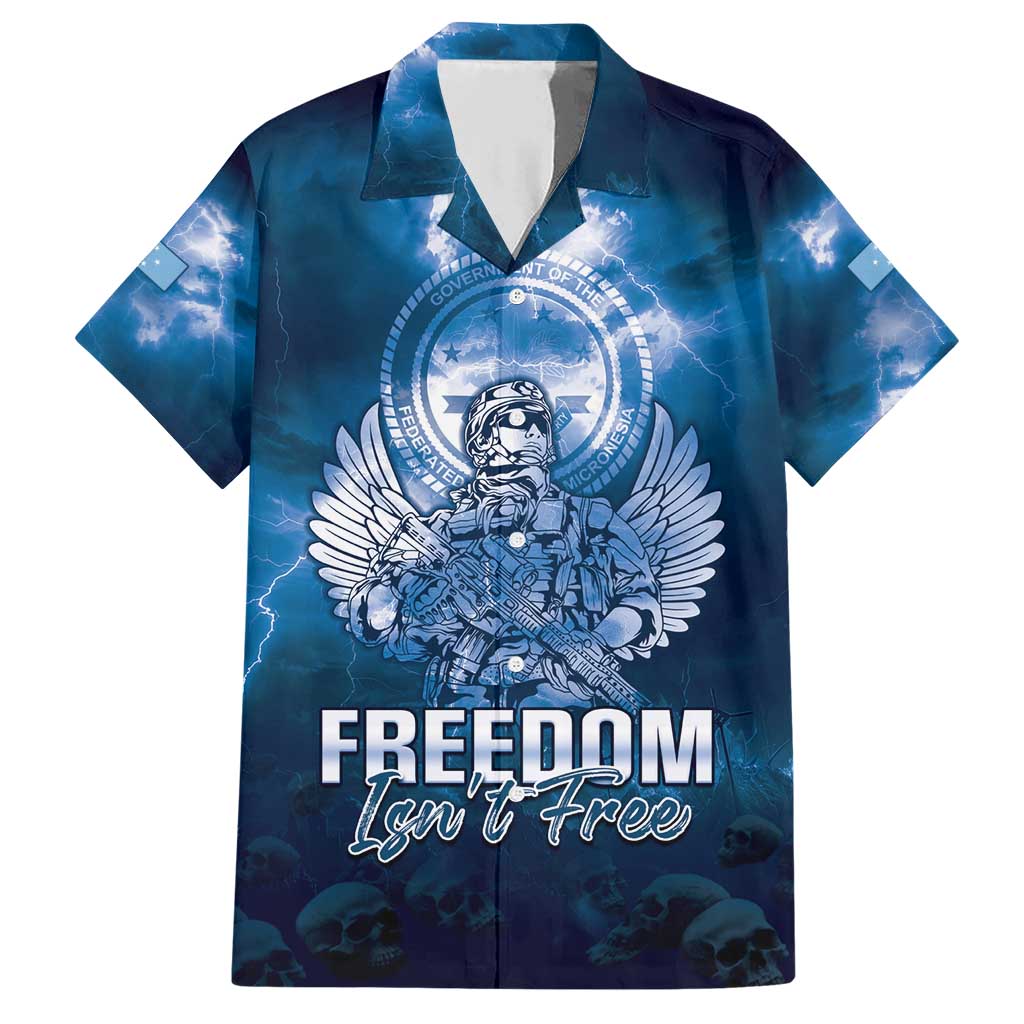 Federated States of Micronesia Veterans Day Family Matching Short Sleeve Bodycon Dress and Hawaiian Shirt May We Never Forget Freedom Isn't Free