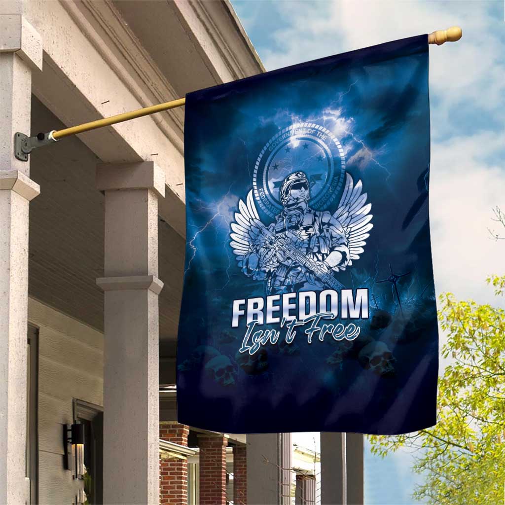 Federated States of Micronesia Veterans Day Garden Flag May We Never Forget Freedom Isn't Free LT05 House Flag Blue - Polynesian Pride