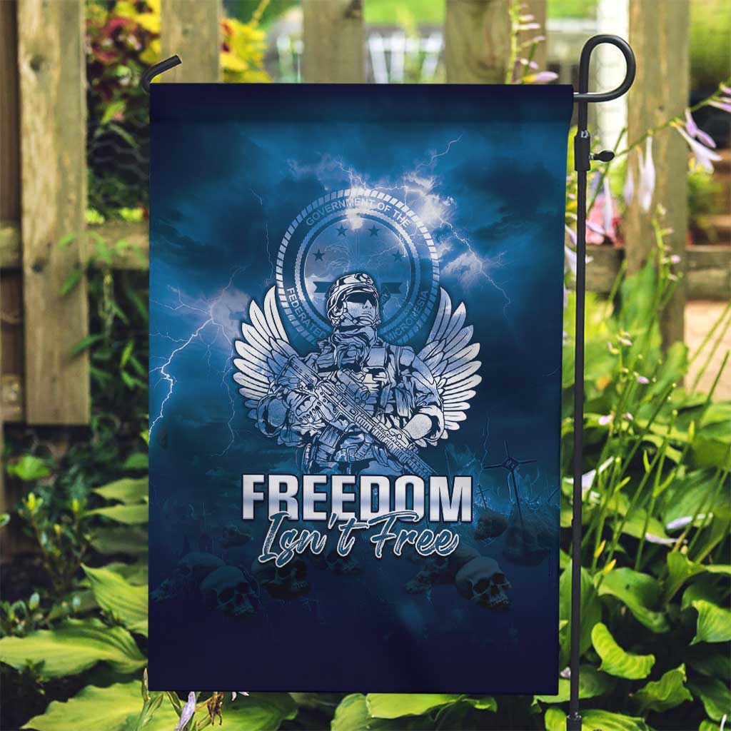 Federated States of Micronesia Veterans Day Garden Flag May We Never Forget Freedom Isn't Free LT05 Garden Flag Blue - Polynesian Pride
