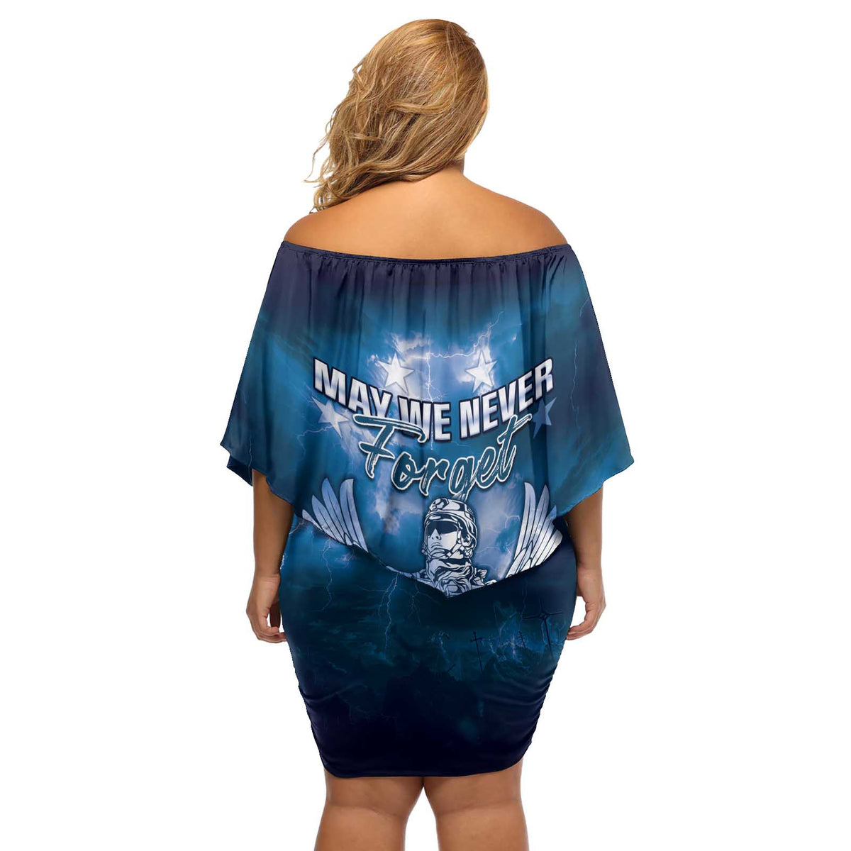 Federated States of Micronesia Veterans Day Off Shoulder Short Dress May We Never Forget Freedom Isn't Free LT05 - Polynesian Pride