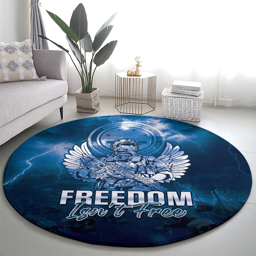 Federated States of Micronesia Veterans Day Round Carpet May We Never Forget Freedom Isn't Free