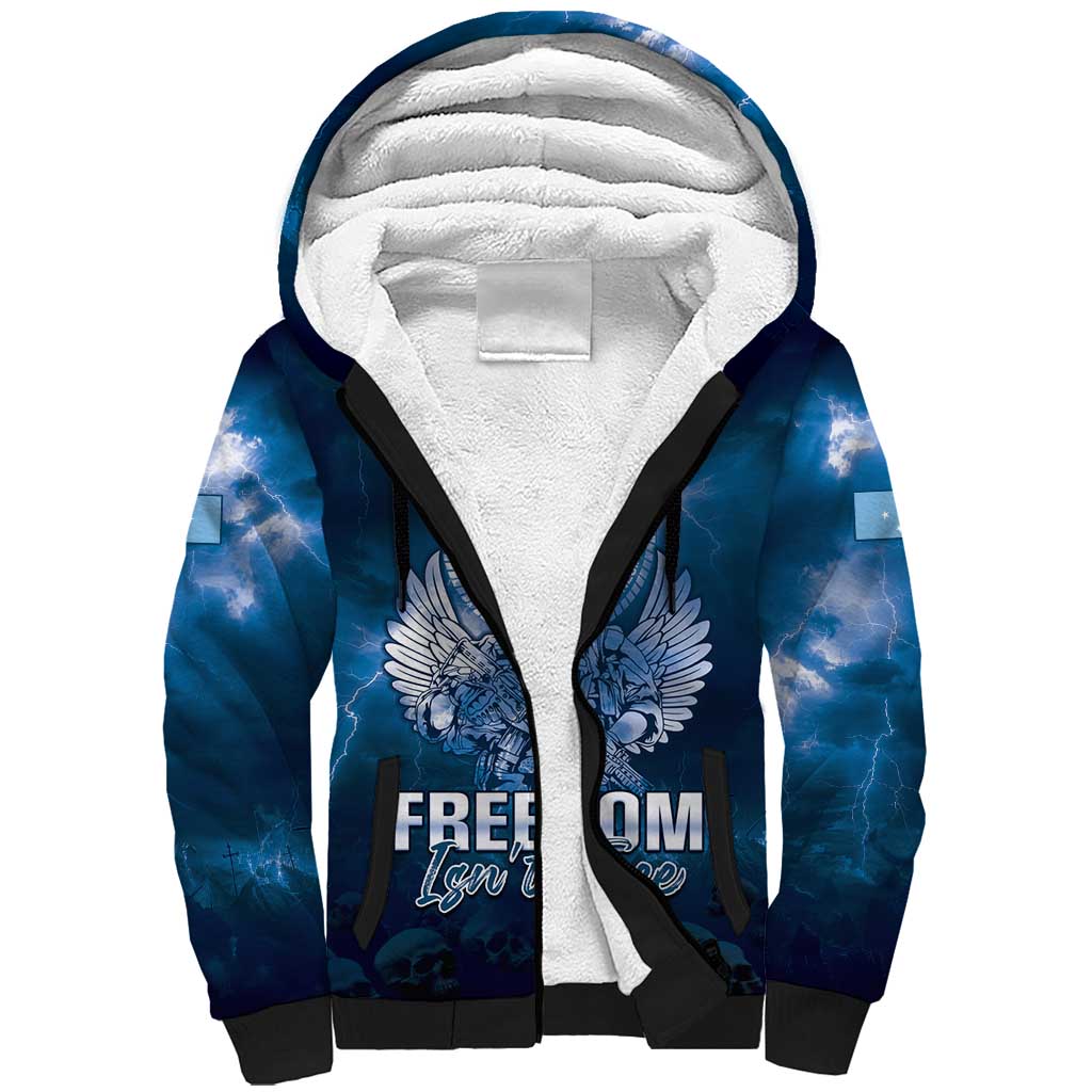 Federated States of Micronesia Veterans Day Sherpa Hoodie May We Never Forget Freedom Isn't Free
