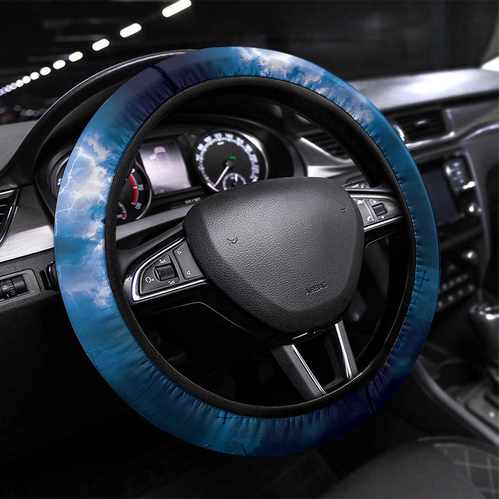 Federated States of Micronesia Veterans Day Steering Wheel Cover May We Never Forget Freedom Isn't Free LT05 Universal Fit Blue - Polynesian Pride