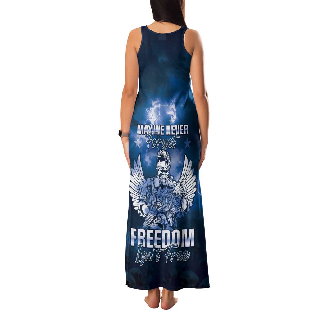 Federated States of Micronesia Veterans Day Tank Maxi Dress May We Never Forget Freedom Isn't Free LT05 - Polynesian Pride