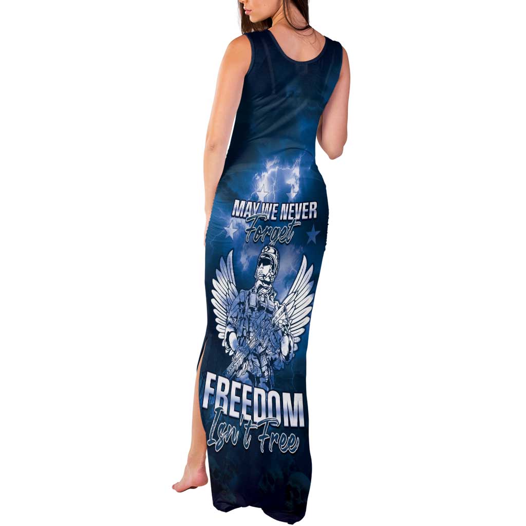 Federated States of Micronesia Veterans Day Tank Maxi Dress May We Never Forget Freedom Isn't Free LT05 - Polynesian Pride