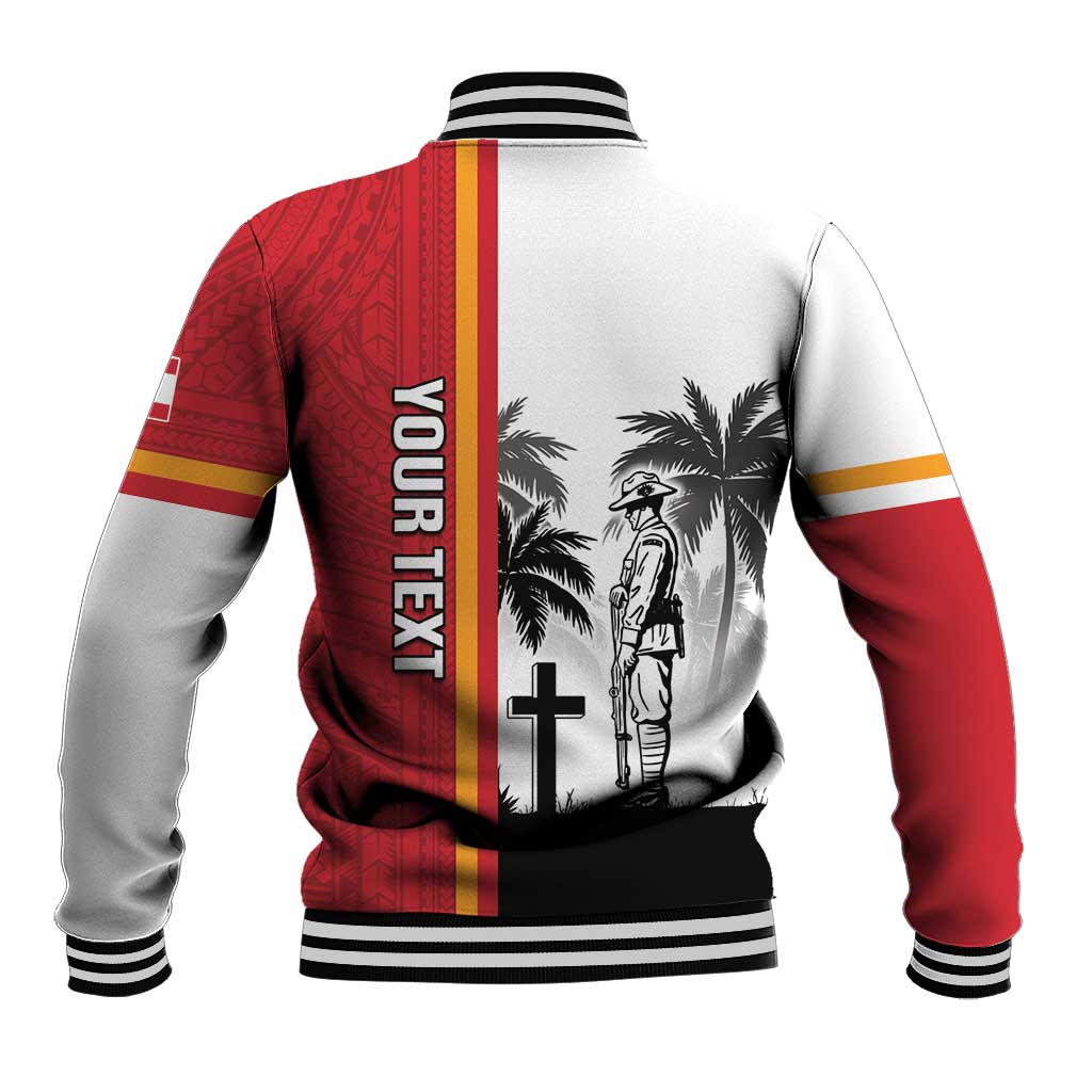 French Polynesia Armistice Day Baseball Jacket Lest We Forget Flag Style