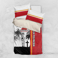 French Polynesia Armistice Day Bedding Set Lest We Forget Flag Style
