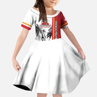 French Polynesia Armistice Day Family Matching Off The Shoulder Long Sleeve Dress and Hawaiian Shirt Lest We Forget Flag Style