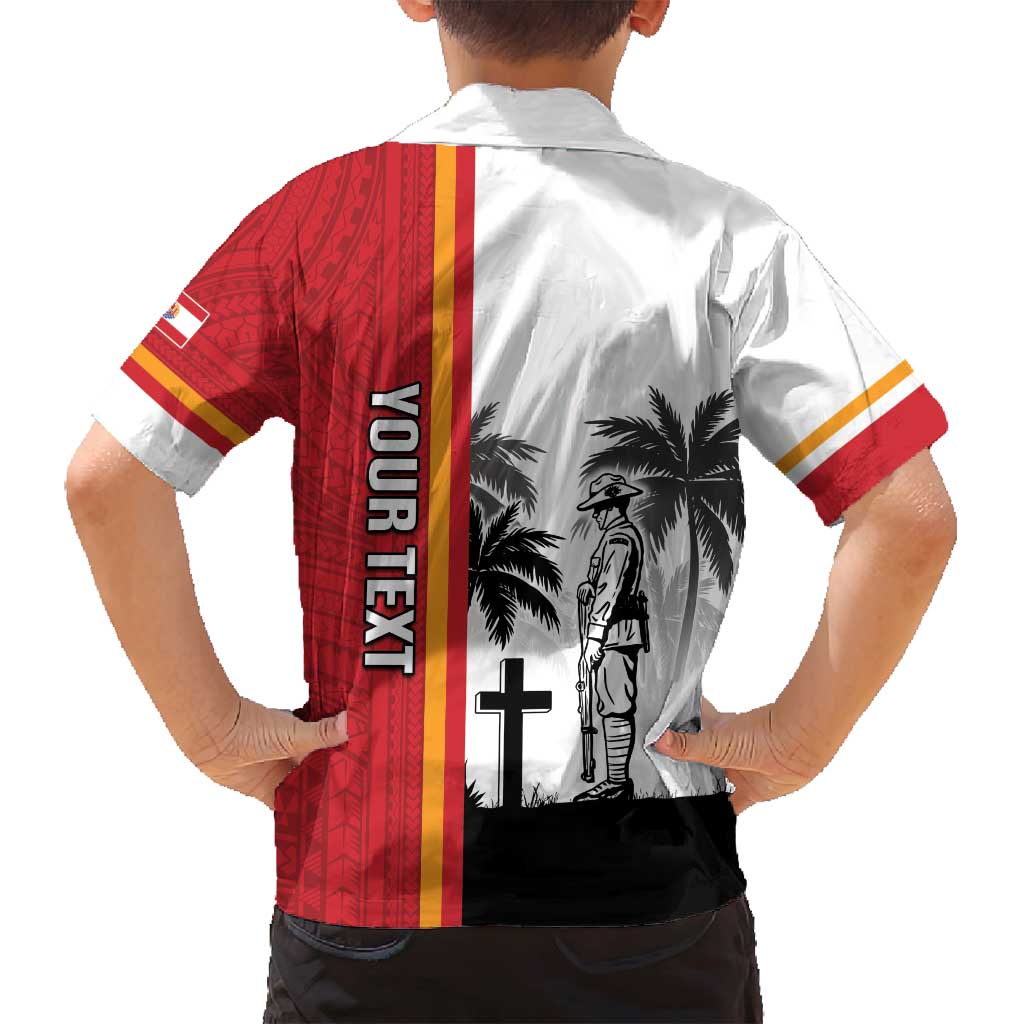 French Polynesia Armistice Day Family Matching Summer Maxi Dress and Hawaiian Shirt Lest We Forget Flag Style