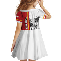 French Polynesia Armistice Day Kid Short Sleeve Dress Lest We Forget Flag Style